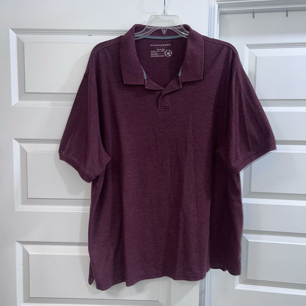 Saddlebred Made for Comfort Men's Big & Tall 3XLT Maroon Solid Polo